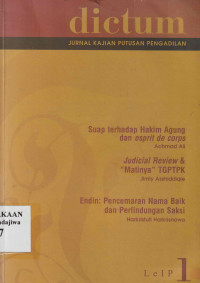 Image of DICTUM Jurnal Kajian Putusan Pengadilan
