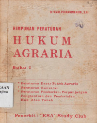 Image of Himpunan Peraturan Hukum Agraria, Buku I